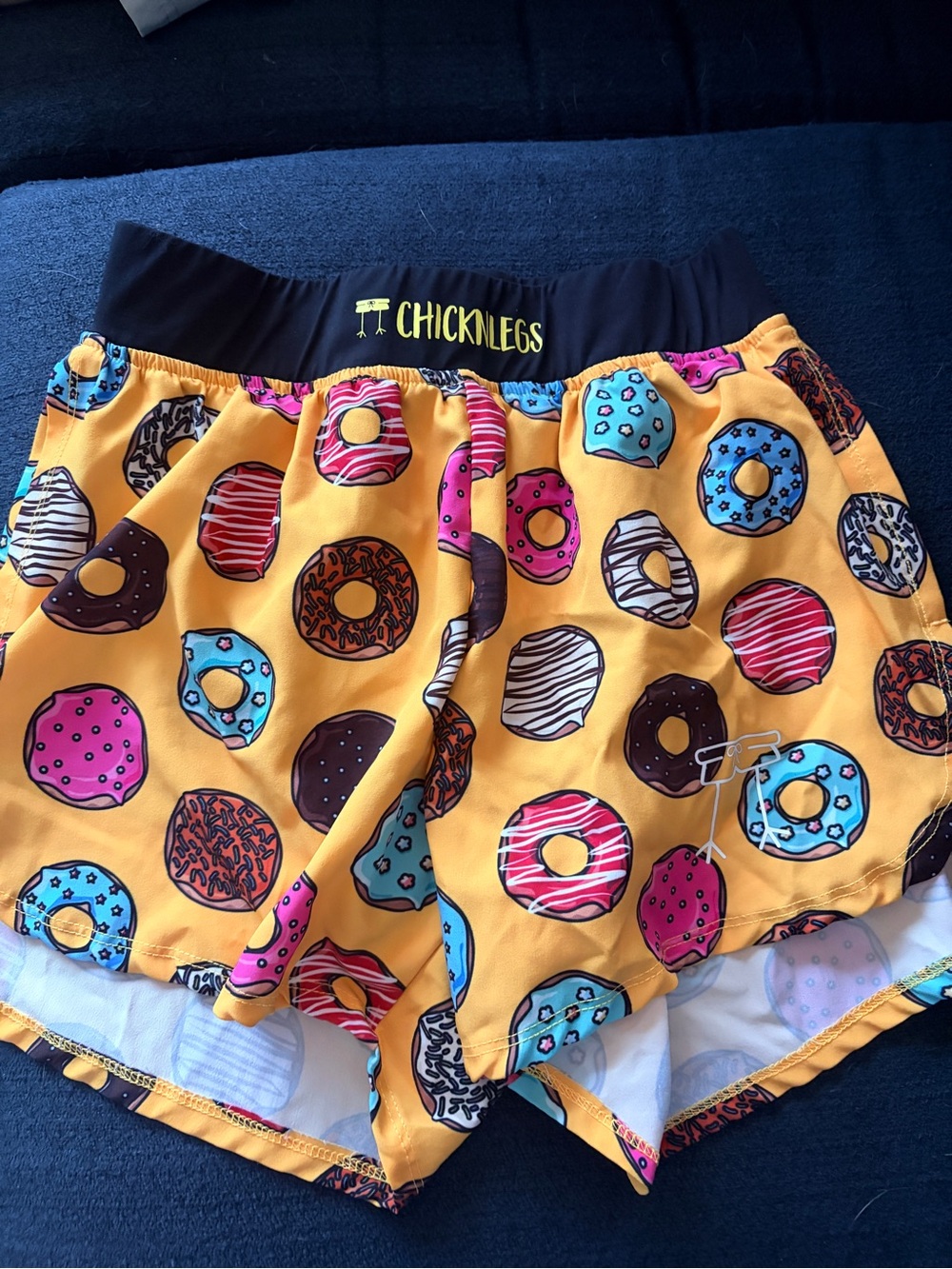Chicknlegs Women's Donut Print Athletic Shorts - Yellow